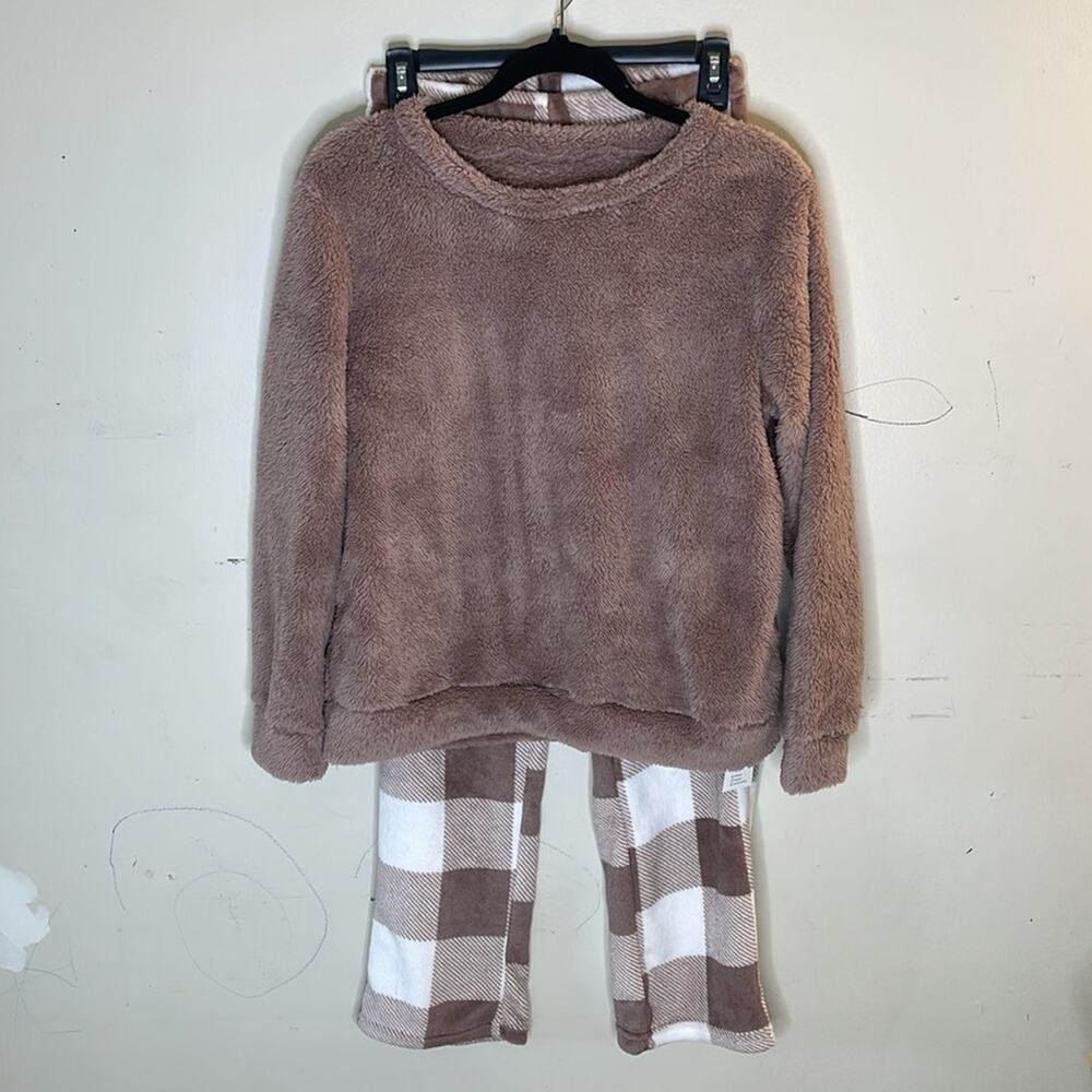 CUPSHE Taupe and White Polyester Teddy Set Size Small NWT